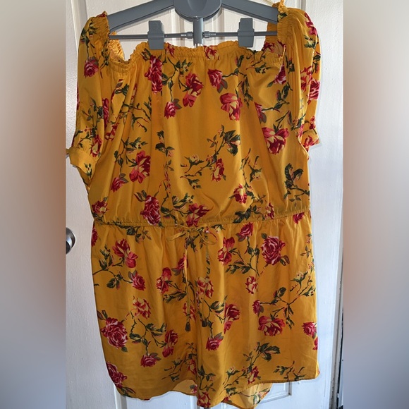 Blush Pants - Floral Yellow Short Jumpsuit